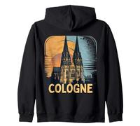 Colonia Cattedrale Silhouette Vintage Köln Cologne Germania Felpa con Cappuccio