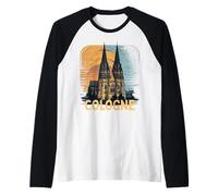 Colonia Cattedrale Silhouette Vintage Köln Cologne Germania Maglia con Maniche Raglan