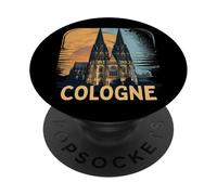 Colonia Cattedrale Silhouette Vintage Köln Cologne Germania PopSockets PopGrip Adesivo