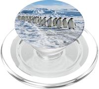 Colonia di pinguini che cammina su ghiaccio Antartico scena della fauna selvatica PopSockets PopGrip per MagSafe