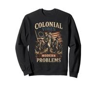 Colonial Vibes Modern Problems Grafica Vintage Felpa