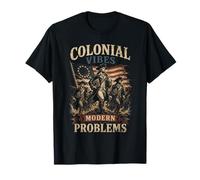 Colonial Vibes Modern Problems Grafica Vintage Maglietta