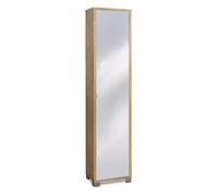 Sarmog Mobile Colonna 1 Anta, Colonna Bagno Salvaspazio, 4 Ripiani, Design Contemporaneo, Kit 43x29xh190 (Specchio, Noce Stelvio)