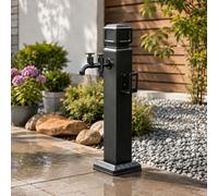 Colonna Acqua Giardino Acciaio Inox Doppio Rubinetto Esterno | Montaggio a pavimento resistente alla corrosione soluzione pratica irrigazione e pulizia esterna(Short double opening faucet)