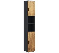 Colonna Bagno 2 Ante 2 Ripiani Moderna 30x30x183 cm Rovere DecHome
