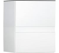 Colonna Bagno con 2 Armadietti e Cassetto, Mobile Bagno Alto, Mobiletto Bagno Sa