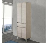 Colonna bagno da terra L. 60 cm Way rovere chiaro 4 ante e 1 cassetto
