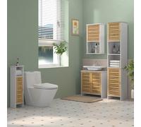 Colonna bagno moderna HOMCOM con ripiani regolabili 35x30x170 cm bianco