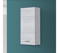 Colonna Bagno sospesa Apertura Reversibile Grigia, L 35 x P 18 x H 69,5 cm, 1 Anta con ripiano Interno Regolabile