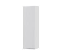Colonna Bagno Sospesa Cannettata H 112 Cm In Legno Nobilitato Bianco Linea Wise Con Anta Reversibile Soft-Close A Gola E 3 Ripiani Sempre In Legno, Già Montata