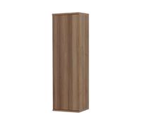Colonna Bagno Sospesa Cannettata H 112 Cm In Legno Nobilitato Rovere Linea Wise Con Anta Reversibile Soft-Close A Gola E 3 Ripiani Sempre In Legno, Già Montata