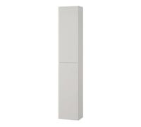 Colonna Bagno Sospesa Leda H160 Cm In Legno Nobilitato Finitura Bianco Lucido, 2 Ante Reversibili Push-Pull, 4 Ripiani In Vetro Regolabili, Già Montata Con Staffe Linea Leda