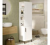 Colonna Da Bagno Multiuso 2 Ante Con Vani Laterali E Piedini Mendy Bianca