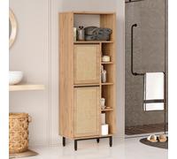 Colonna Da Bagno Multiuso Con Vani A Giorno Ed Ante 60x36x160 Ocean Rafia