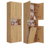 CDF Mobile da Bagno con Armadietti e Ante Rovere Artisan Colonna Bagno Salvaspazio 1 Cesto per la Biancheria Mobile Alto a Colonna Cesto Portabiancheria Armadio Bagno 174 x 60 x 30