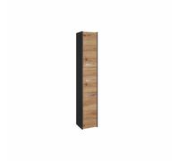 CDF Armadietto da bagno S33 | Colore: antracite - rovere artigianale | mobile da bagno moderno | area portaoggetti | ampi ripiani | ante | facile da montare