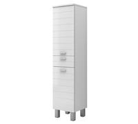 Colonna da bagno singola con 2 ante e 1 cassetto Bianco Lucido RIGO