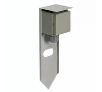 ledscom.de Presa da giardino a colonna PIWI con picchetto a terra per esterni, IP44, singola, acciaio inox, acciaio inox, angolare, 24 cm