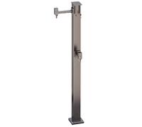 Colonna d'acqua autoportante per esterni, in acciaio inox, per patio, giardino e prato con ganci, rubinetto a parete per un facile accesso