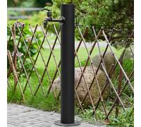 Colonna d'acqua cilindrica da giardino in acciaio inossidabile antigelo per esterni, supporto per tubo flessibile indipendente con rubinetto, idrante decorativo da giardino per irrigazione e lavaggio