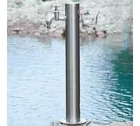 Colonna D'acqua Cilindrica In Acciaio Inox Giardino Verticale,supporto Porta Tubo Esterno Con Rubinetto,fontana Decorativa Idrante Erogatore D'acqua,tubo Dell'acqua In Metallo Picchetto di Prolunga