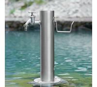 Colonna D'acqua Cilindrica In Acciaio Inox Giardino Verticale,supporto Porta Tubo Esterno Con Rubinetto,fontana Decorativa Idrante Erogatore D'acqua,tubo Dell'acqua In Metallo Picchetto di Prolunga
