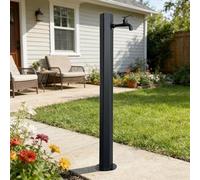 Colonna d'acqua da esterno con rubinetto Rubinetto per acqua da pavimento in acciaio inossidabile con accessori di montaggio per acque del rubinetto verticale a prova(Double-spout faucet Height: 60cm)