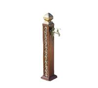 Colonna d'acqua da esterno in acciaio inox con doppio rubinetto, supporto verticale quadrato durevole per giardino, cortile, patio, rubinetto resistente per un facile accesso all'acqua