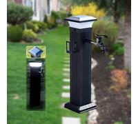 Colonna d'acqua da giardino a LED solare, autoportante, resistente al gelo, rubinetto decorativo per esterni, ideale per paesaggistica e progettazione di giardini