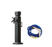 Colonna d'acqua da giardino autoportante in acciaio inossidabile con rubinetto a doppia uscita per esterni idrante e pistola a spruzzo, ideale per irrigazione e lavaggio del giardino (60 cm)
