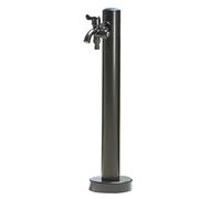 Colonna d'Acqua da Giardino Cilindrica in Acciaio Inox per Esterni, Antigelo Fontanella a Colonna Rubinetto, per Irrigazione e Lavaggio(Nero A - 60cm)
