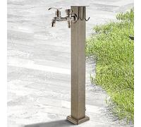 Colonna d'acqua da giardino con rubinetto a doppia uscita, rubinetto antigelo quadrato indipendente con gancio in acciaio inossidabile per cortile, parco all'aperto, vill,Ground Water Inlet-60cm