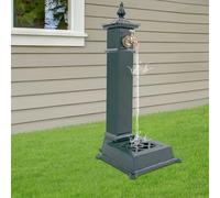 Colonna d'acqua da giardino con rubinetto e lavandino, in ghisa, colonna d'acqua da giardino, 30,5 x 33 x 73 cm