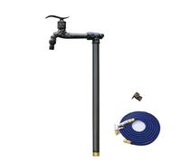 Colonna d'acqua da giardino con rubinetto, erogatore verticale per idrante da 69,8 cm, doppia uscita, include pistola a spruzzo e tubo flessibile per un'irrigazione efficiente