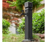 Colonna d'acqua da giardino con rubinetto in rame e supporto per tubo, sistema di irrigazione verticale per esterni per irrigazione e lavaggio efficienti, strumento da giardino durevole ed elegante