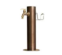 Colonna d'acqua da giardino in acciaio inossidabile 304 con retroilluminazione, 50 cm, tubo di prolunga per rubinetto esterno, antigelo, fontana verticale per irrigazione e lavaggio