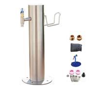 Colonna d'acqua da giardino in acciaio inossidabile con idrante da giardino, include serratura, gancio, pistola a spruzzo e protezione antigelo