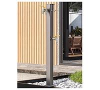 Colonna d'acqua da giardino in acciaio inossidabile con supporto per tubo flessibile per irrigazione del prato e uso del patio, durevole e resistente alle intemperie, facile installazione