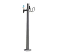 Colonna d'acqua da giardino in acciaio inox, altezza 50 cm, diametro 10,5 cm, doppio rubinetto, rubinetto esterno antigelo per irrigazione a fontana.