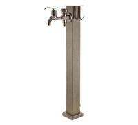 Colonna d'acqua da giardino in acciaio inox, autoportante, con rubinetto e gancio, resistente al vento e alla pioggia, perfetta per irrigazione e pulizia (60 cm)