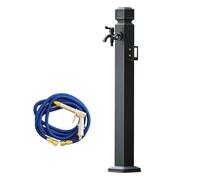 Colonna d'acqua da giardino in acciaio inox con rubinetto a doppia uscita per tubo da esterno per idrante e pistola a spruzzo per giardino e lavaggio (90 cm)
