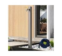 Colonna d'acqua da giardino in acciaio inox, design verticale, per lavaggio e irrigazione auto, include pistola a spruzzo, ingresso acqua laterale ed elegante soluzione di irrigazione