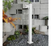 Colonna d'Acqua da Giardino in Acciaio Inox, Fontanella da Esterno con Rubinetto in Rame, Resistente al Gelo e al Sole, per Cortile e Giardino(B,Square-95cm)