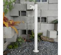 Colonna d'Acqua da Giardino in Acciaio Inox, Fontanella da Esterno con Rubinetto in Rame, Resistente al Gelo e al Sole, per Cortile e Giardino(B,Round-95cm)