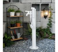 Colonna d'Acqua da Giardino in Acciaio Inox, Fontanella da Esterno con Rubinetto in Rame, Resistente al Gelo e al Sole, per Cortile e Giardino(C,Round-60cm)