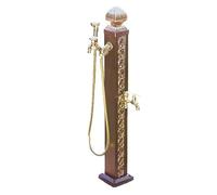 Colonna d'acqua da giardino in acciaio inox resistente con doppio rubinetto, rubinetto verticale da esterno per uso in cortile e prato, perfetto per l'irrigazione del giardino e facile accesso
