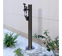 Colonna d'acqua da giardino in acciaio inox - Rubinetto resistente al gelo - Fontana per irrigazione e irrigazione da giardino con piedistallo rotondo, 950 x 60 mm