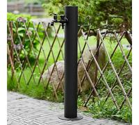 Colonna d'acqua da giardino indipendente con supporto for tubo flessibile rubinetto esterno in rame fontana a pavimento con uscita singola(Double Outlet Faucet,50cm)
