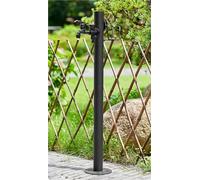 Colonna d'acqua da giardino indipendente con supporto for tubo flessibile rubinetto esterno in rame fontana a pavimento con uscita singola(Black Faucet,86cm)