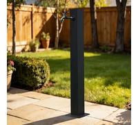 Colonna d'acqua da giardino per esterni in acciaio inossidabile, rubinetto dell'acqua verticale per montaggio a pavimento quadrato nero Acque decorative(Height: 95cm/37.4in)